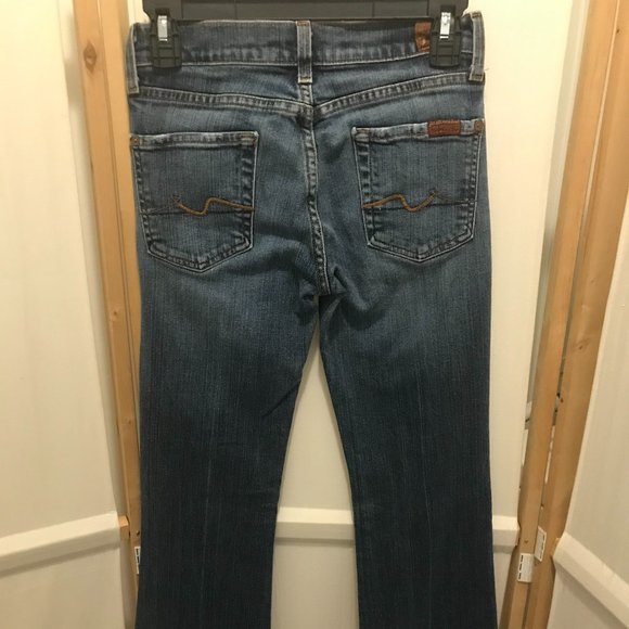 7 For All Mankind Women's Blue Boot Cut Jeans - Picture 5 of 8